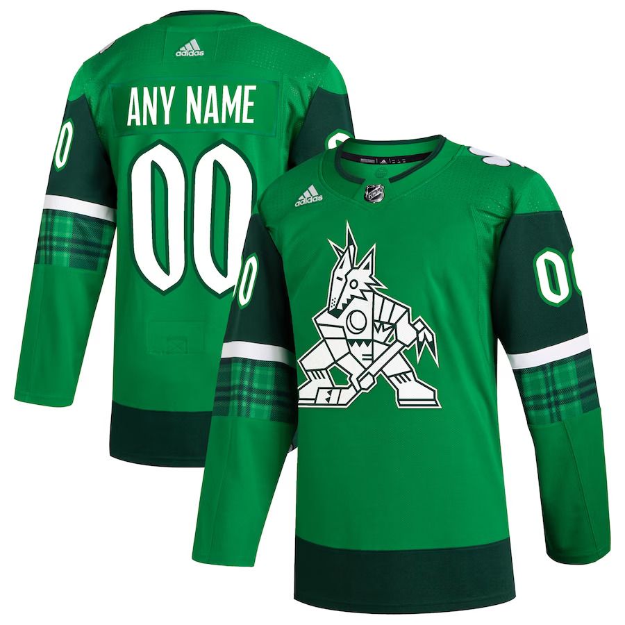 Men Arizona Coyotes adidas Kelly Green St. Patricks Day Authentic Custom NHL Jersey->customized nhl jersey->Custom Jersey